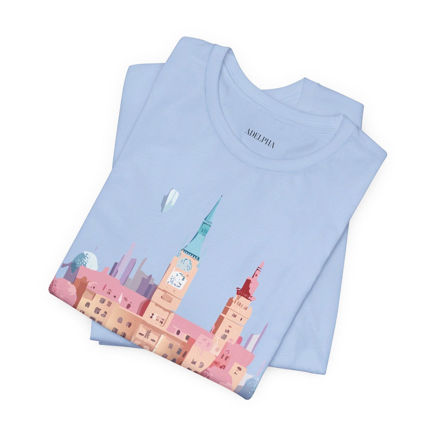Tourist Shirt Prague Graphic Tee Unisex Jersey Short Sleeve Vintage Style Adelpha