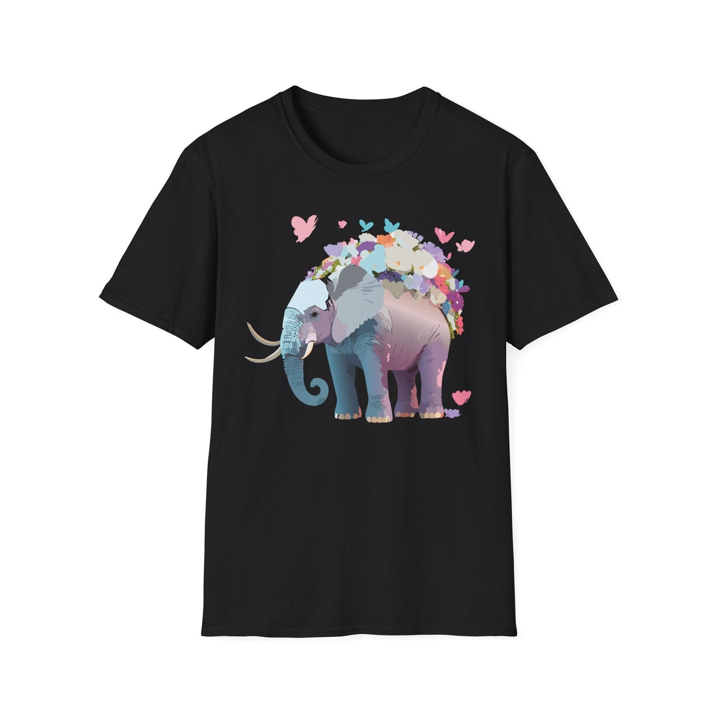 Elephant Graphic T Shirt Unisex Cotton Softstyle Tee Gildan 64000 Elephant Design For Animal Lovers