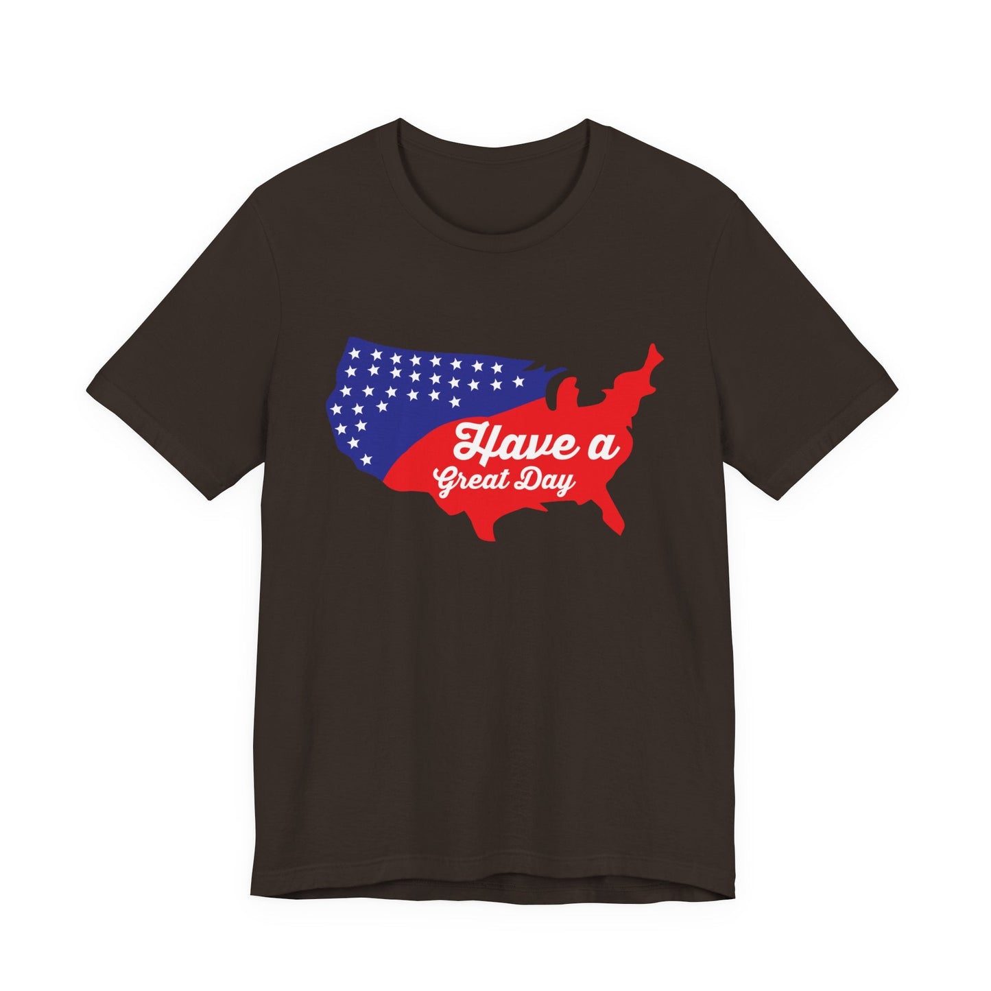 USA Map Patriotic Graphic Unisex Cotton T-Shirt 021