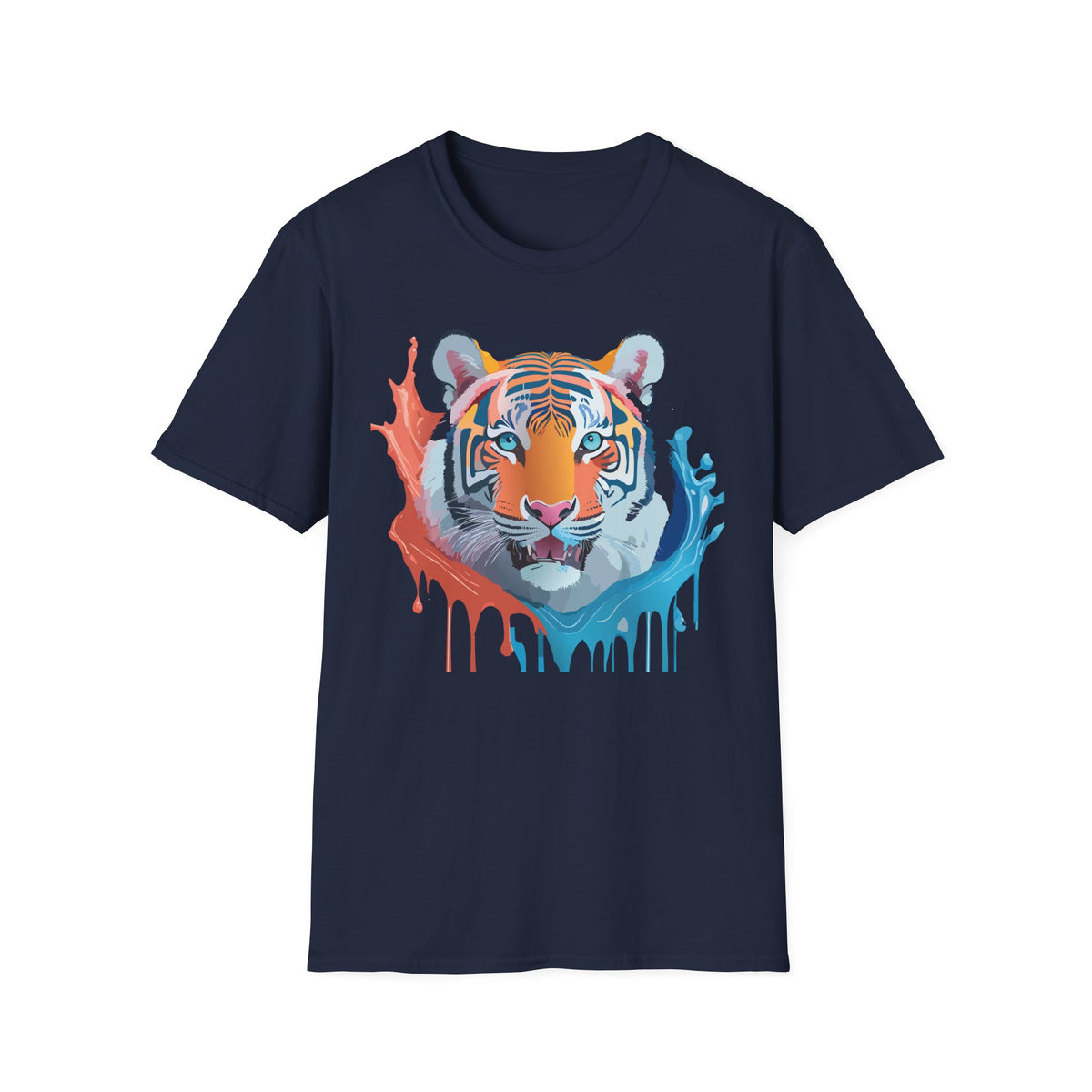 Color Splash Tiger T-Shirt | Watercolor Tiger Face Tee