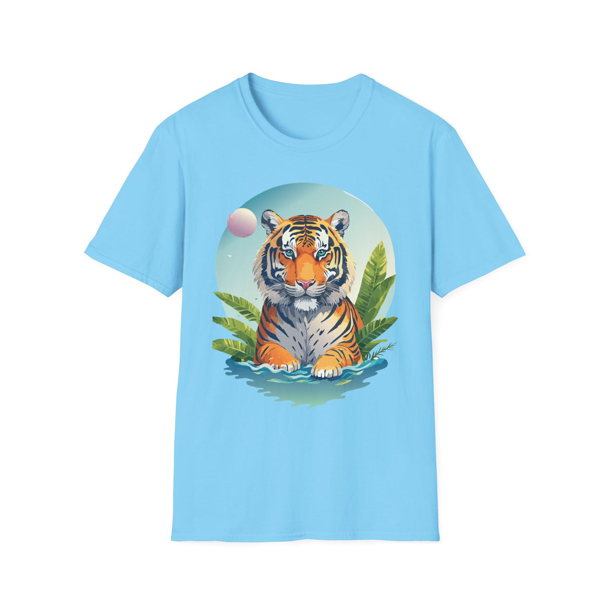 Retro Tiger Illustration T-Shirt | Vintage Sunset Jungle Art