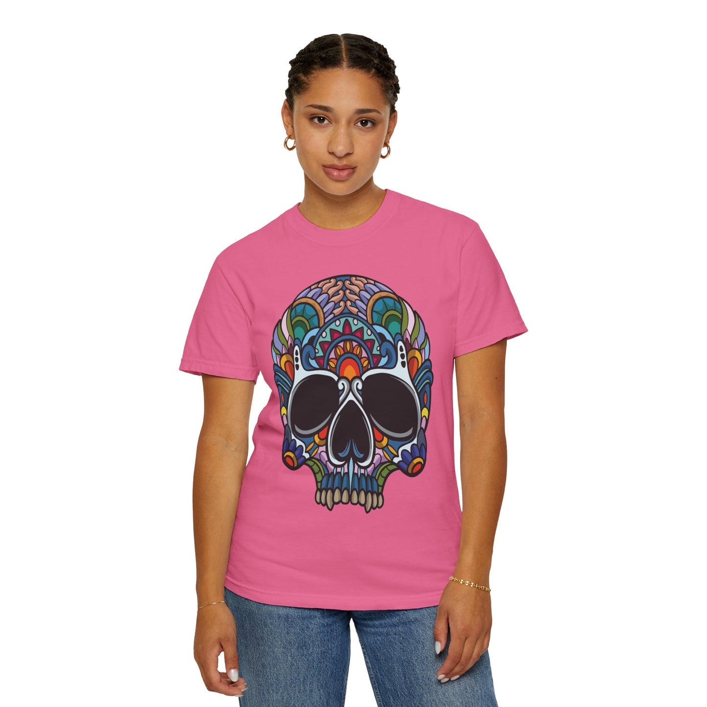 Unisex Cotton Tee Shirt with Skull