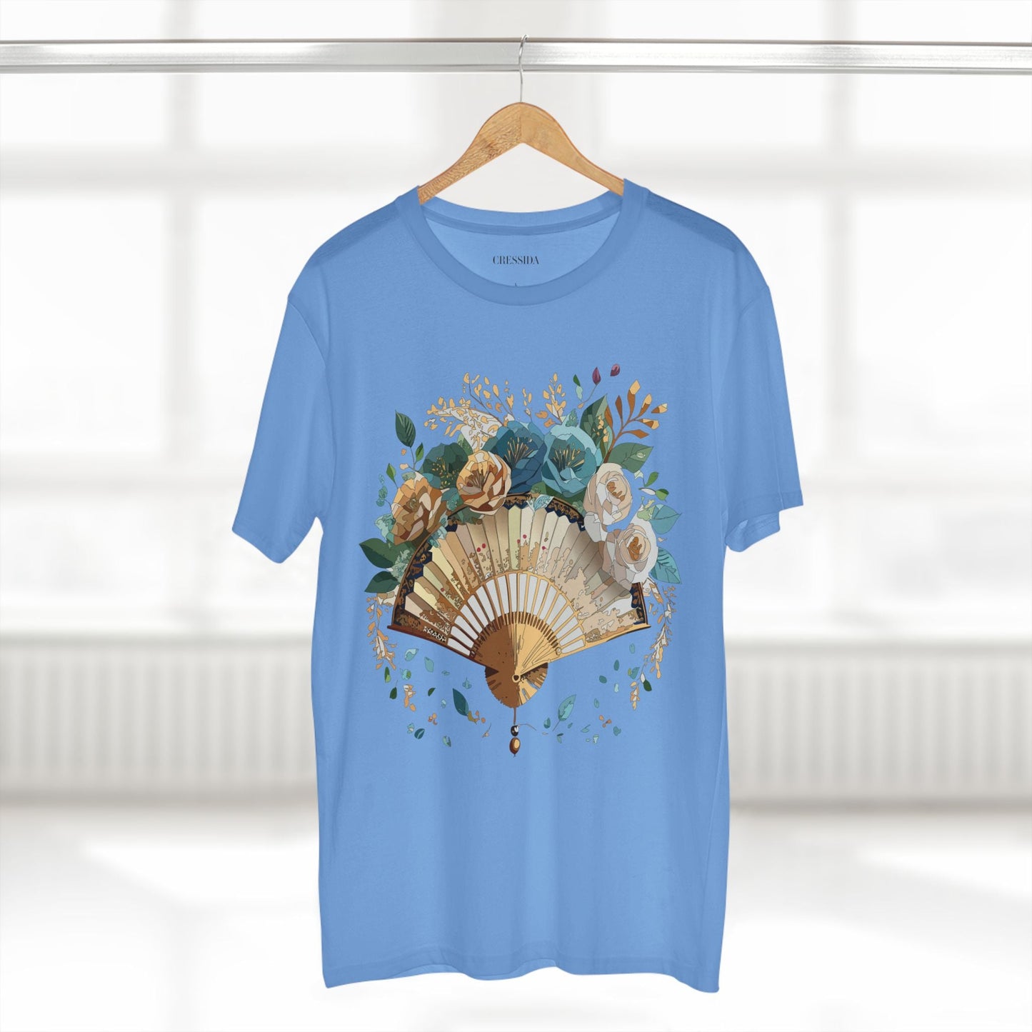 Antique Fan Graphic Design T-Shirt Unisex 100 Cotton Floral Carnival Artwork Tee 4