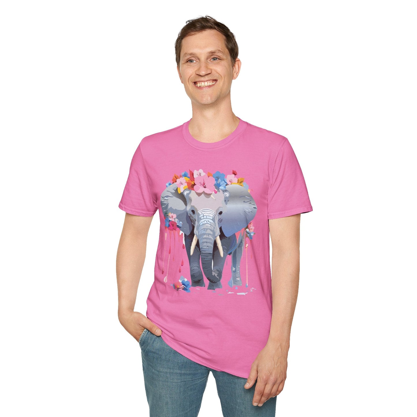 Elephant Graphic T Shirt Unisex Animals Tee Softstyle 64000 Gildan Comfort Breathable