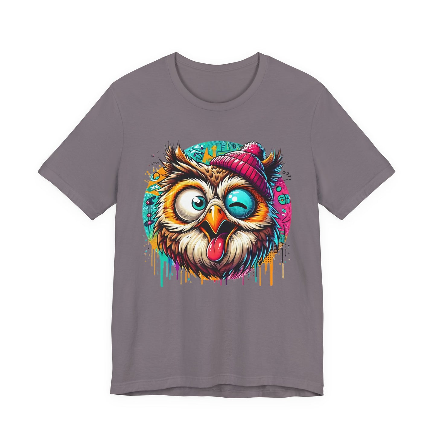 Colorful Owl Graphic Tee, Fun Owl Shirt, Funny Bird Shirt, Cute Cartoon Tees, Animal T-Shirt, Animal Tees, Art Design T-Shirt
