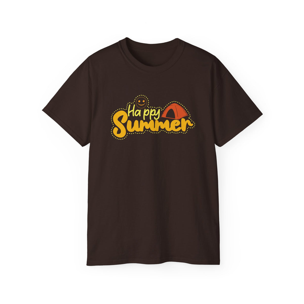 Happy Summer Sunshine Graphic Tee | Beach Tent, Sunglasses, Retro Script