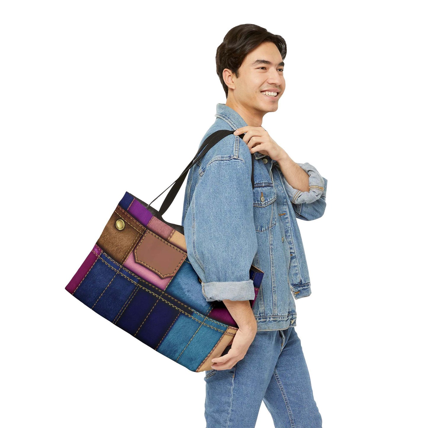 Denim Color Imitation Print Unisex  Yoga Bag  Spun Polyester 24x13 Canvas Gym Bag 35-2