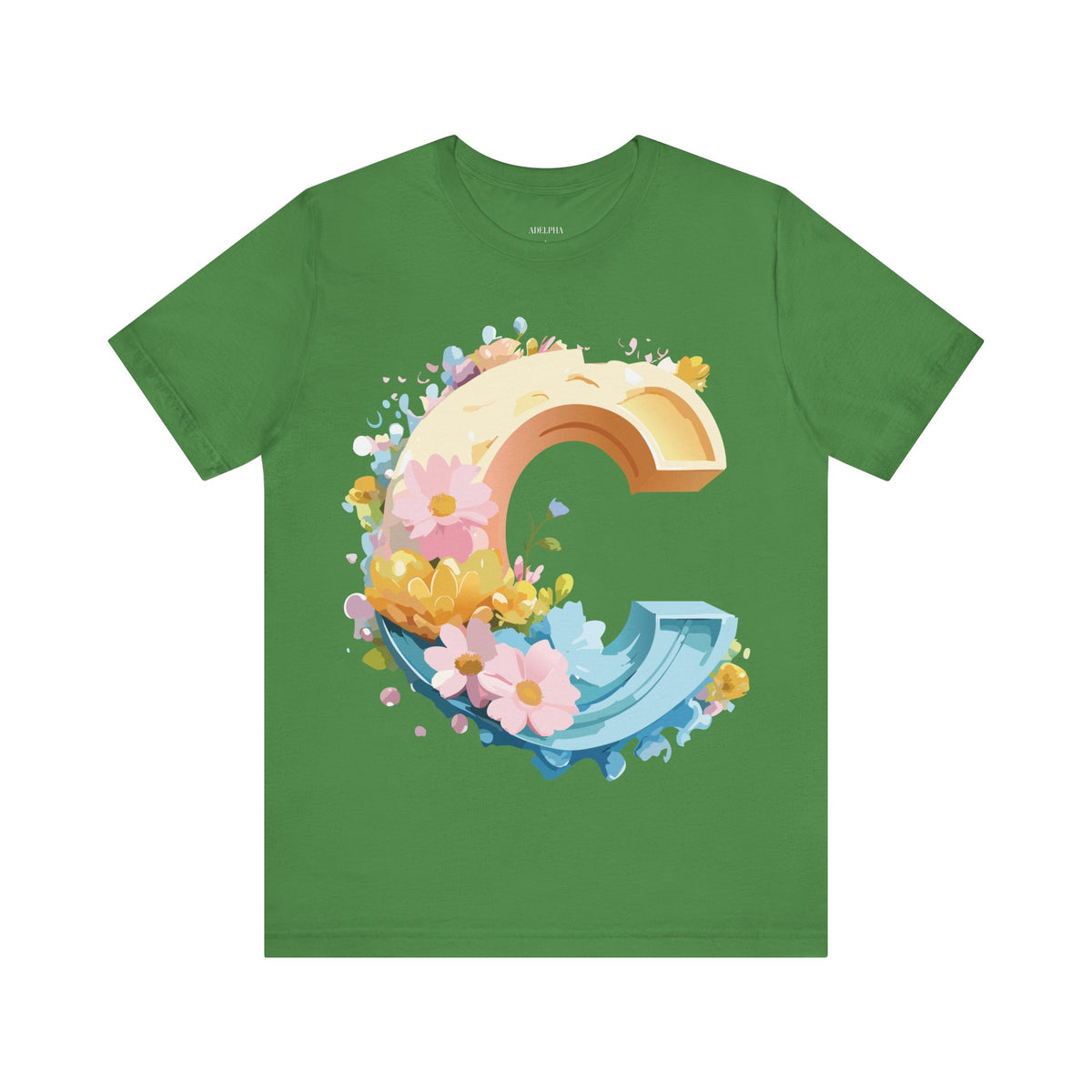 Letter C Graphic Unisex Cotton Bella+Canvas Tee with Art Letter Design