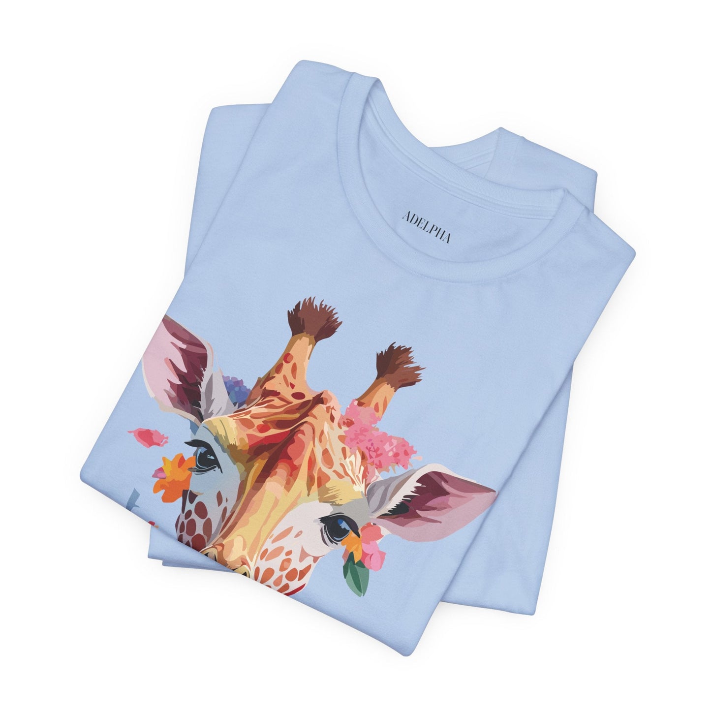 Adelpha Giraffe Graphic Tee Unisex Short Sleeve Art Design Shirt Vintage Inspired Artwork