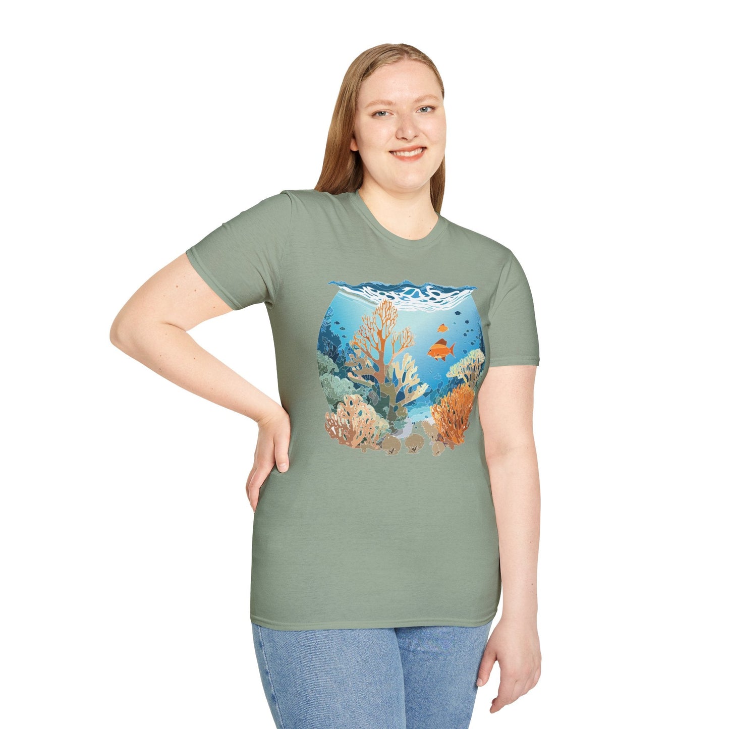 Ocean Graphic Unisex Softstyle Cotton Tee 1