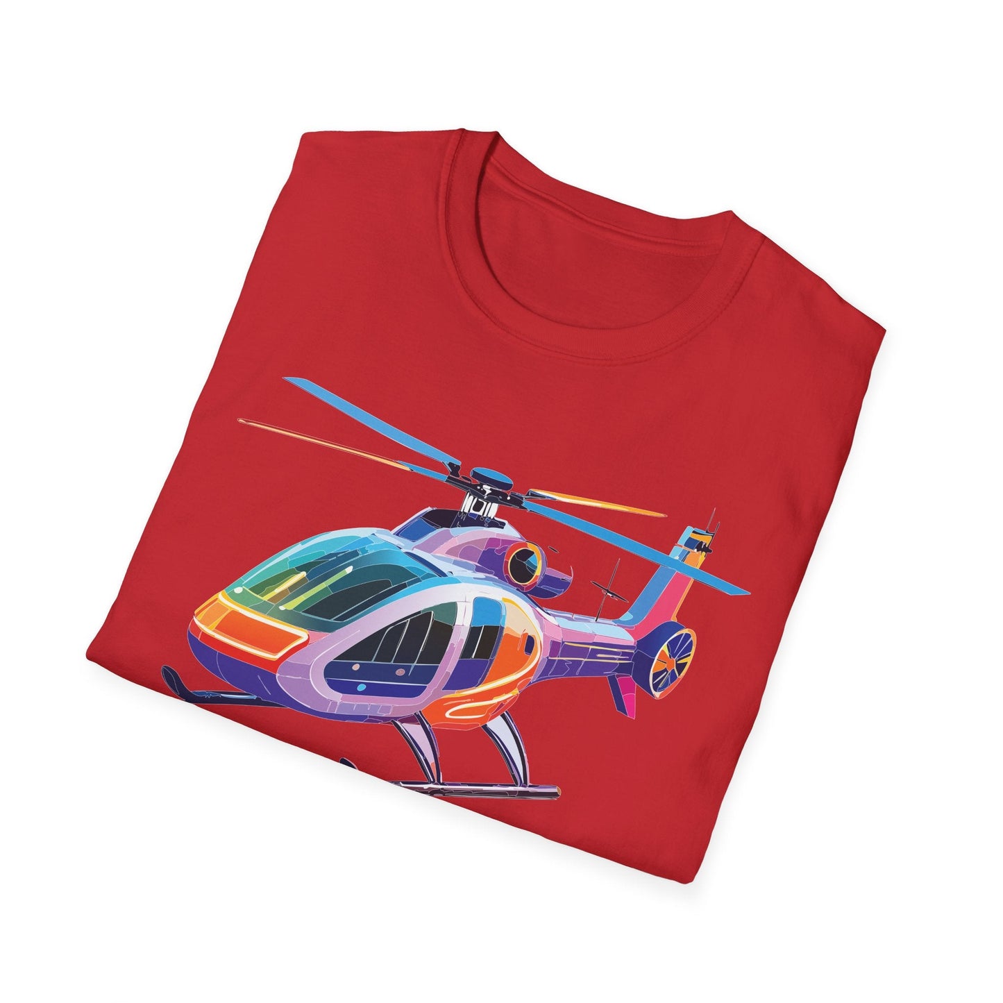 Chopper Helicopter Graphic Unisex Cotton Softstyle Short Sleeve Tee 7