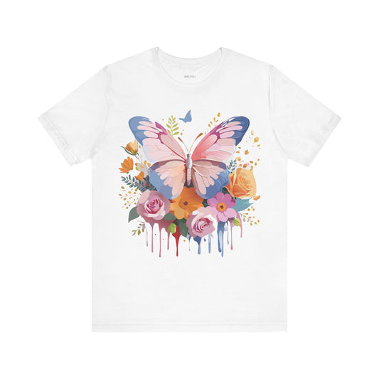 Butterfly Graphic Unisex Cotton Bella+Canvas Tee with Art Design n27
