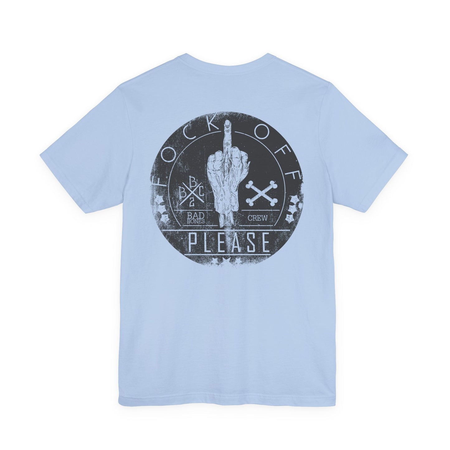 Middle Finger Skull Graphic Design Unisex Cotton T-Shirt A-11