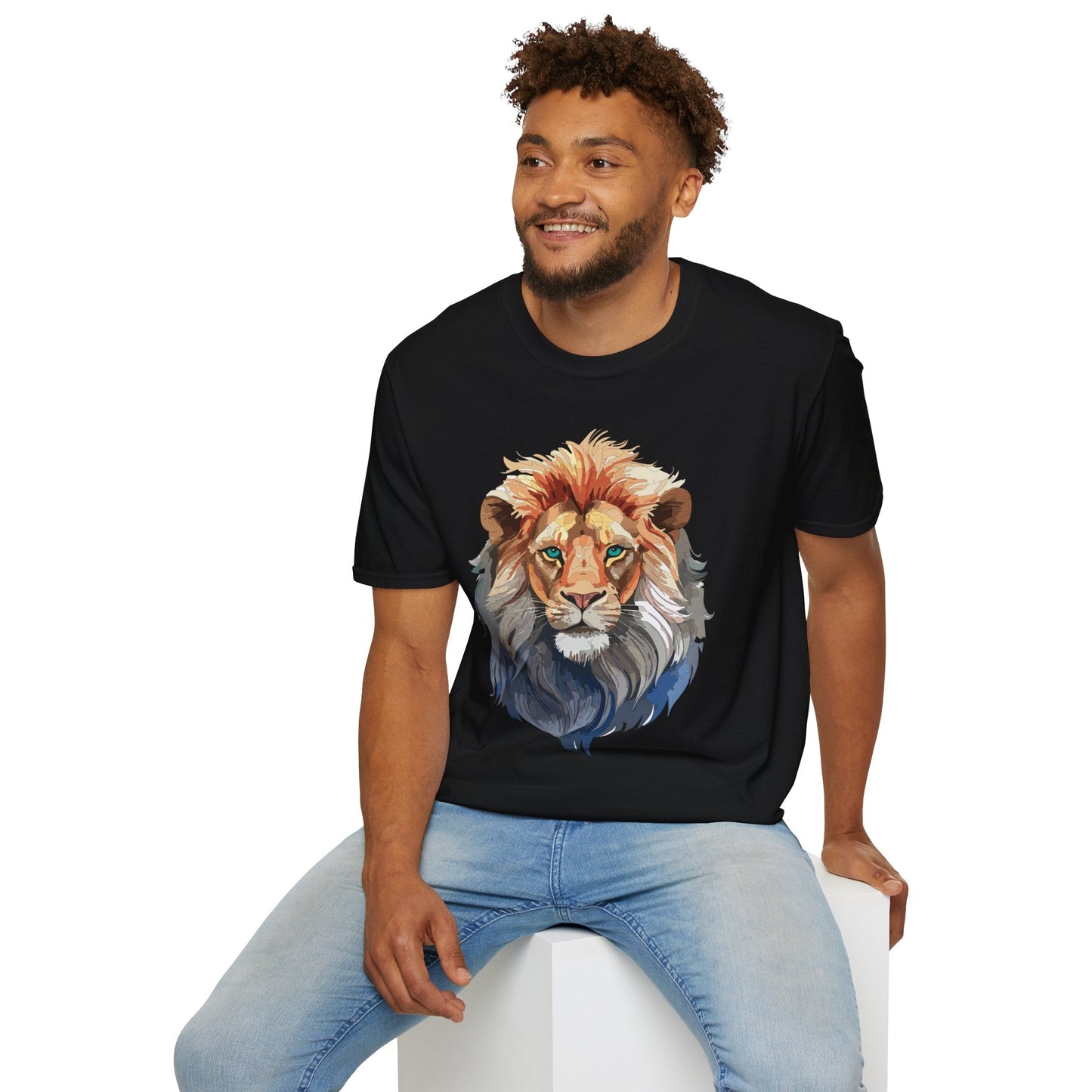 Floral Lion Shirt Unisex Tee Softstyle Gildan 64000 Comfort Fit