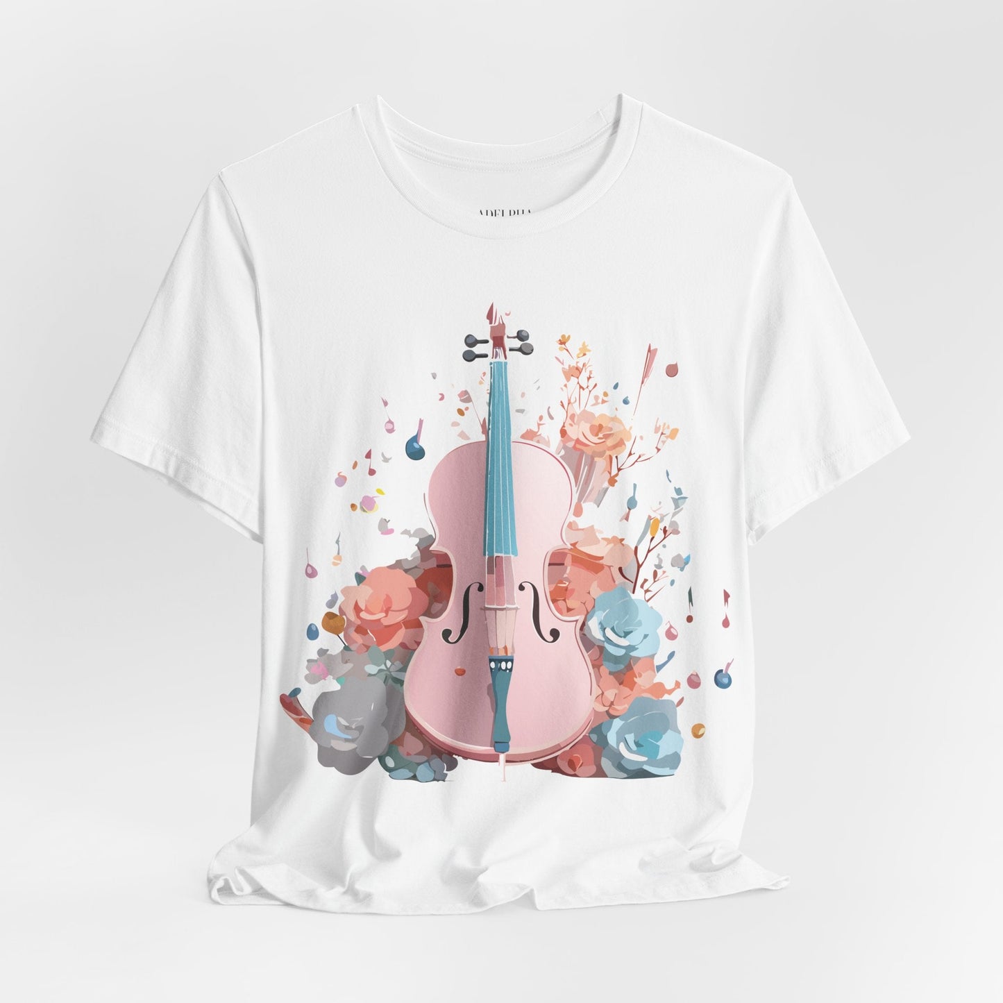 Music Graphic Unisex 100 Cotton Vintage Art with Musical Elements Tee 12