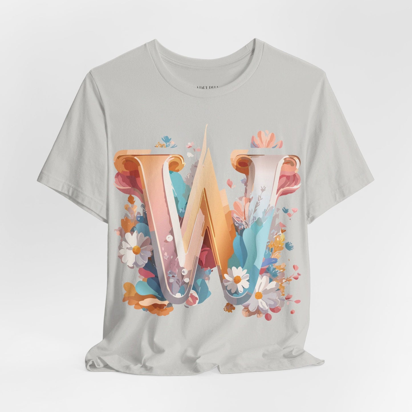 Letter W  Graphic Tee Unisex Jersey Short Sleeve Vintage Inspired ArtDesign
