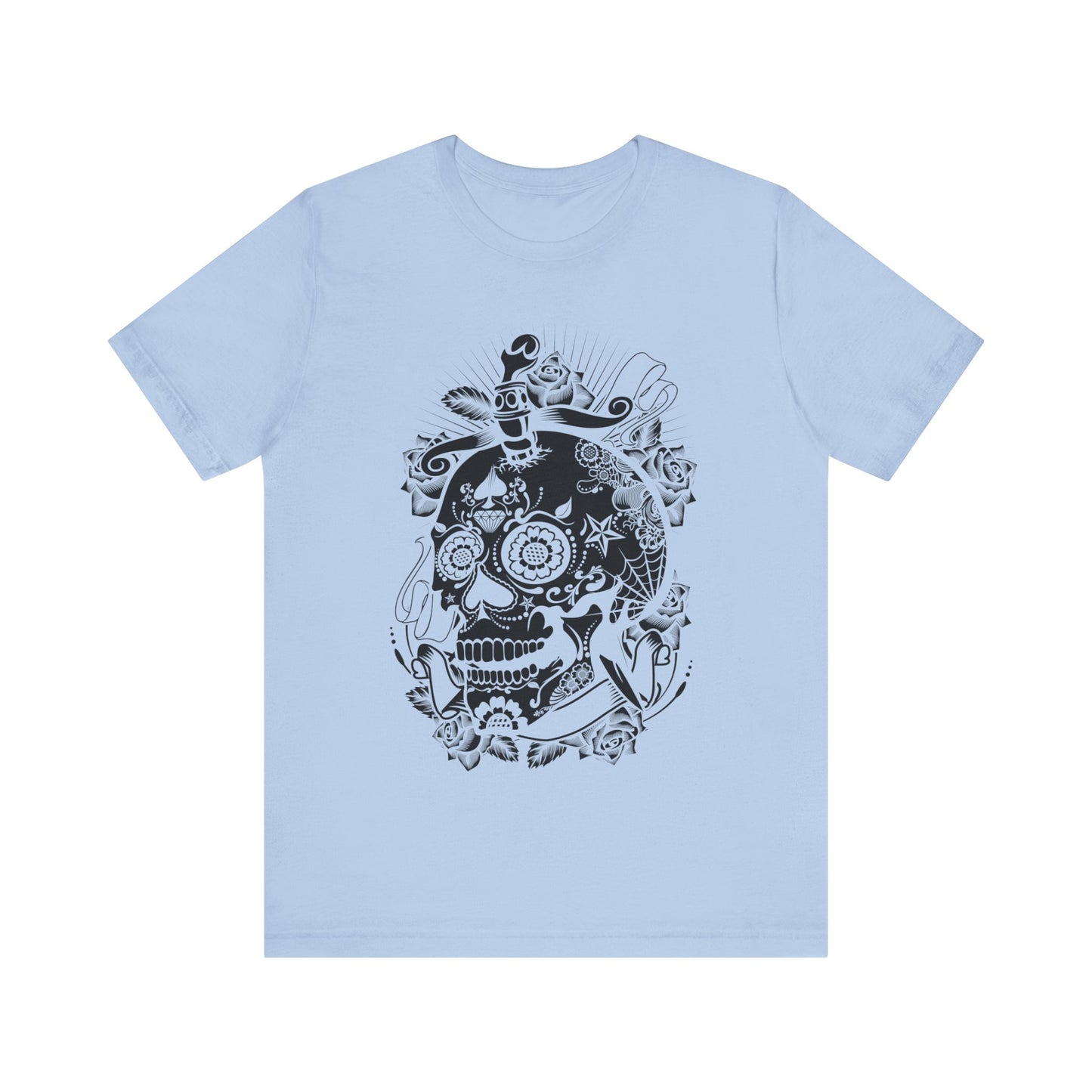 Unisex Cotton Tee Shirt with Skull