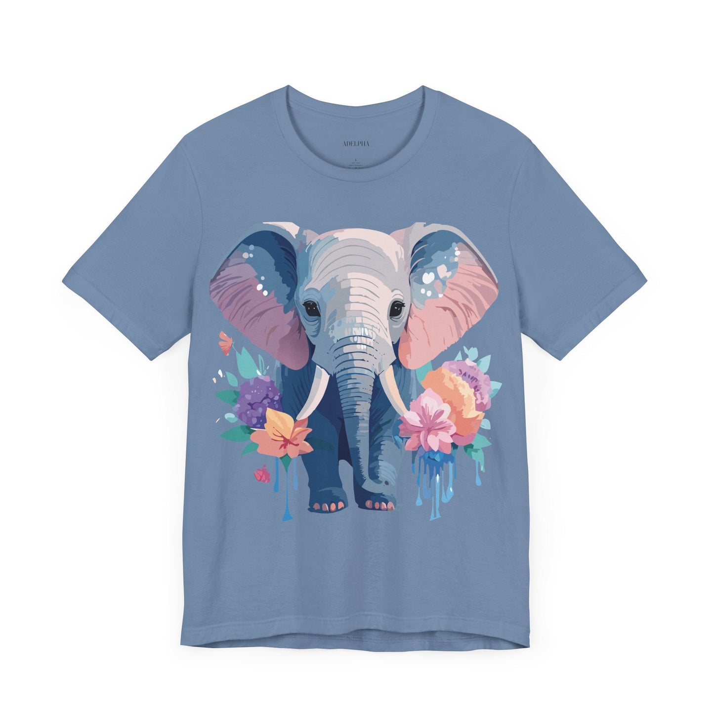 Elephant Graphic T Shirt Unisex Vintage Art Design Tee by Adelpha Short Sleeve Premium