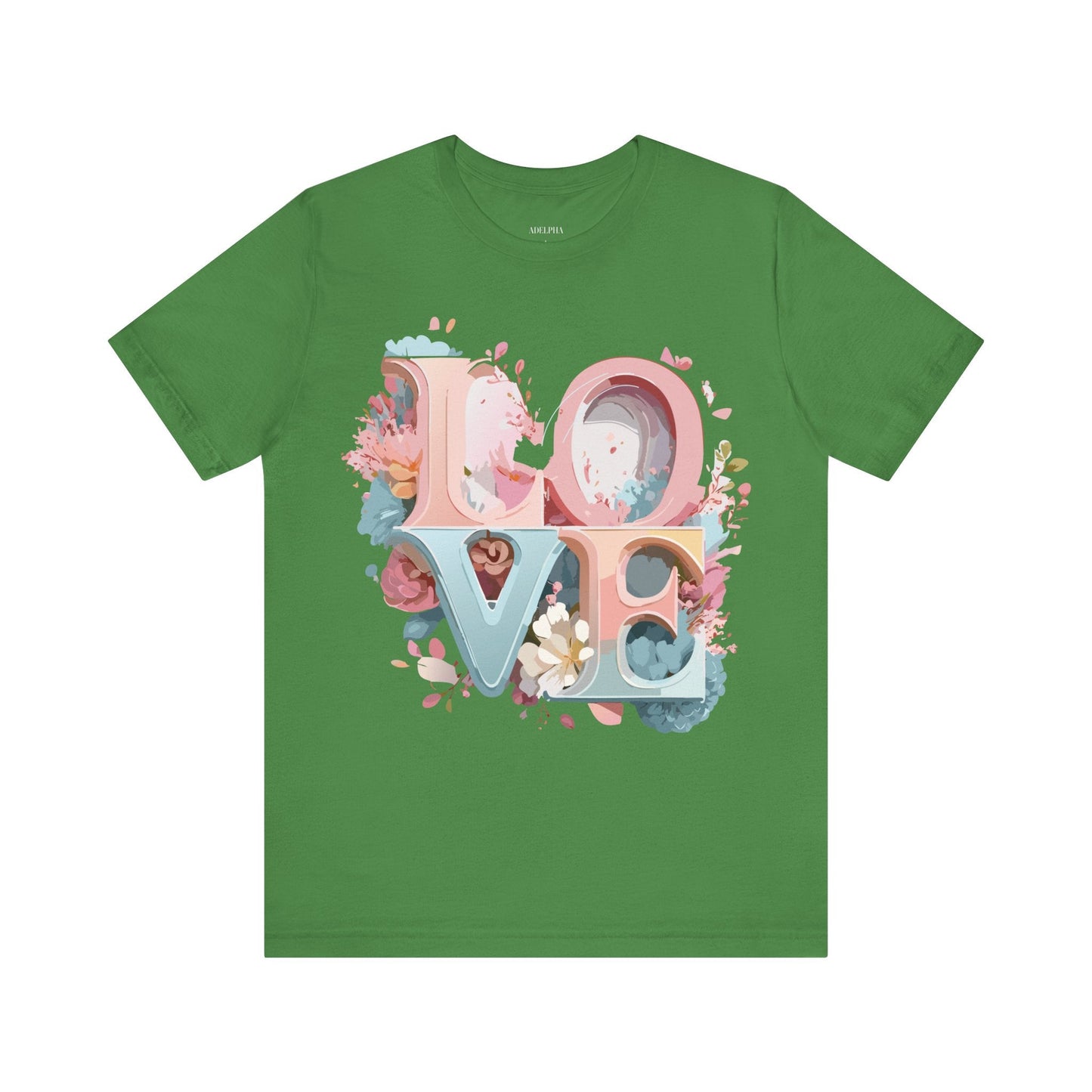Valentine Day Graphic Unisex 100 Cotton Vintage Artwork with Love and Flower Design Tee 46