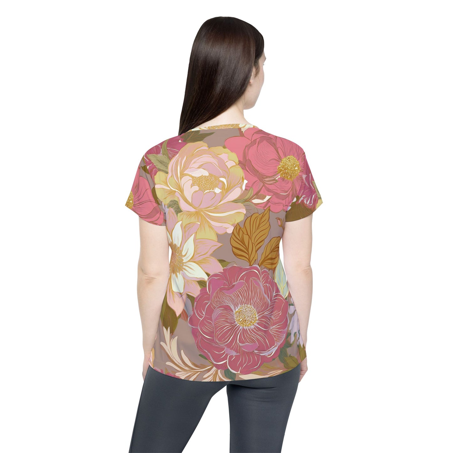 Women Poly T-Shirt with Floral Print