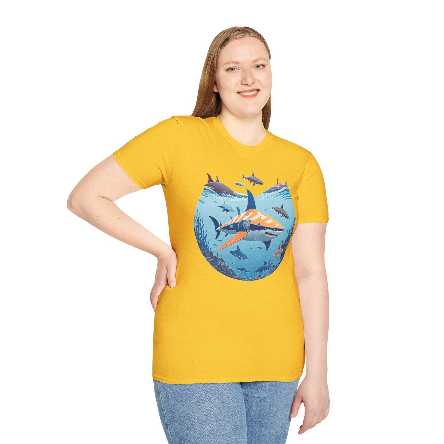 Ocean Graphic Unisex Softstyle Cotton Tee 8