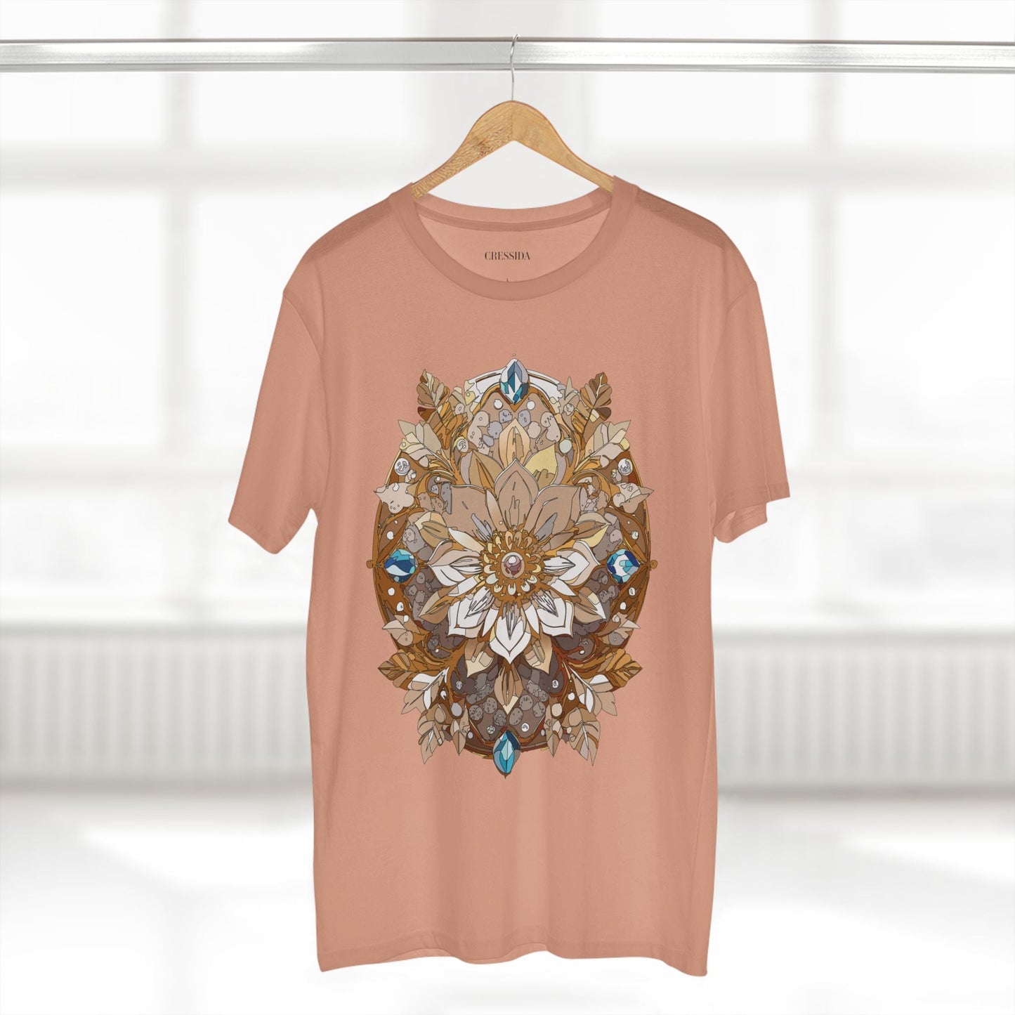 Floral Graphic T-Shirt Unisex 100 Cotton Art Design with Antique Flowers Tee 23