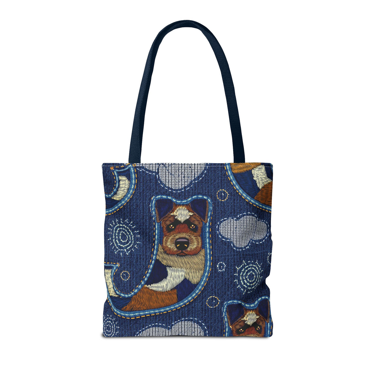 Denim Fabric Imitation Print Unisex Canvas Bag Poly Spun 3 Sizes Tote Bag 191-9