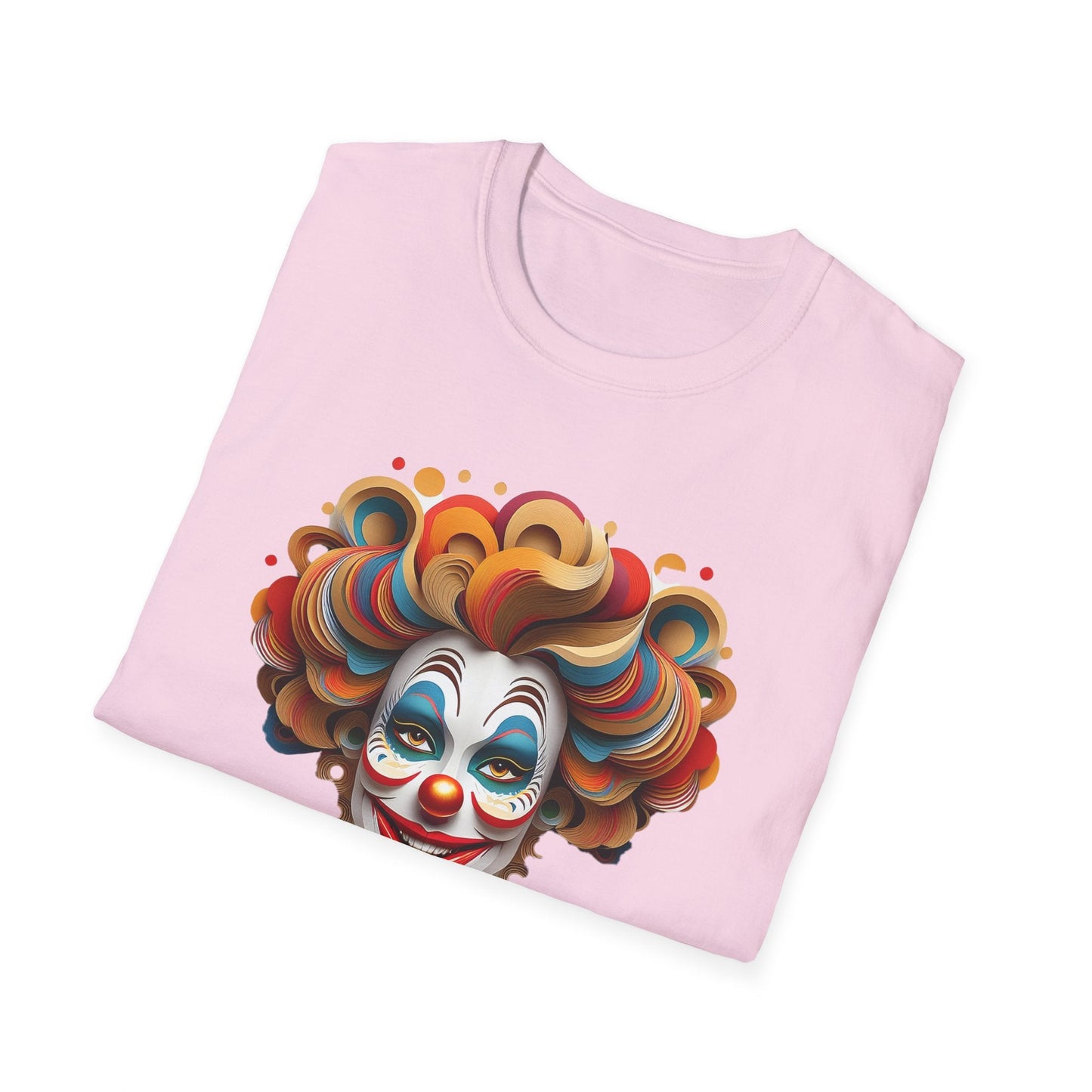 Unisex Clown Shirt Funny Man Circus Tee Short Sleeve Gildan Softstyle 64000 Cotton