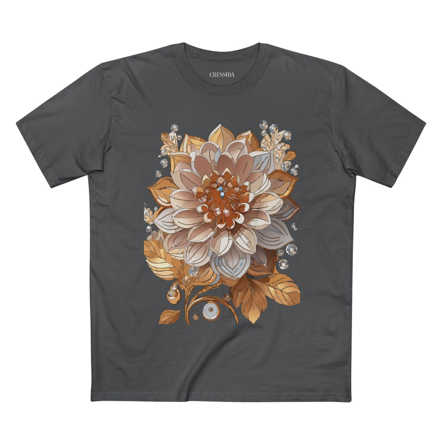 Floral Graphic T-Shirt Unisex 100 Cotton Art Design with Antique Flowers Tee 1