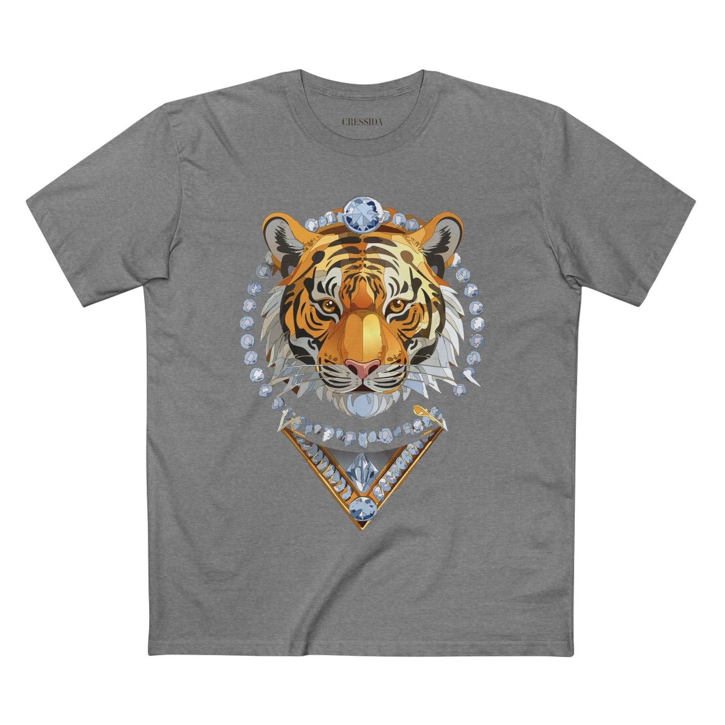 Tiger Graphic Unisex 100 Cotton Tee With Unique Animal Golden Medallion Art Design 5