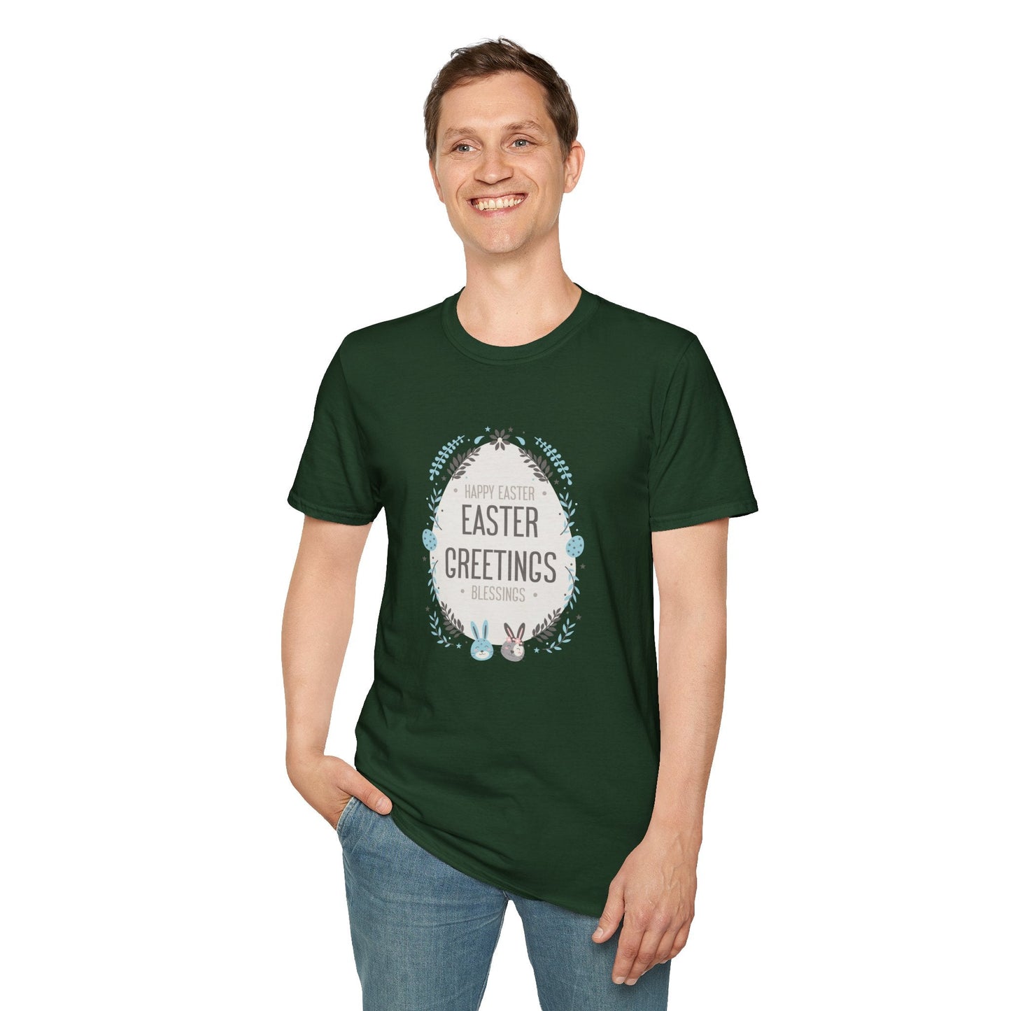 Gildan Easter Unisex Softstyle 64000 T Shirt With Easter Print Design Short Sleeve Tee Edition