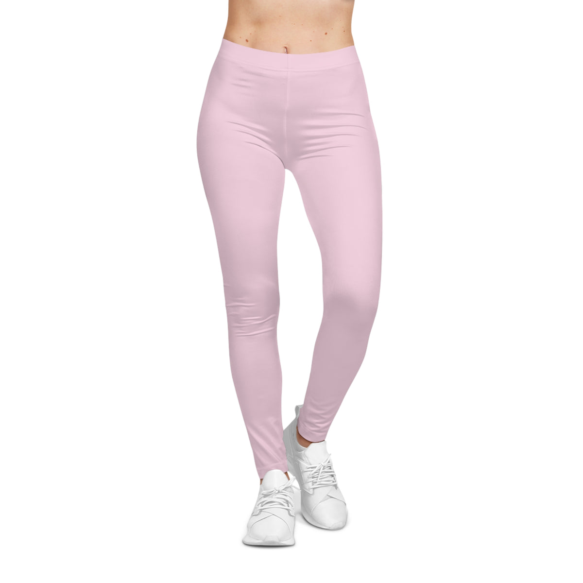 Petal Frost Pink Color Women's Poly-Span Casual Leggings XS-2XL