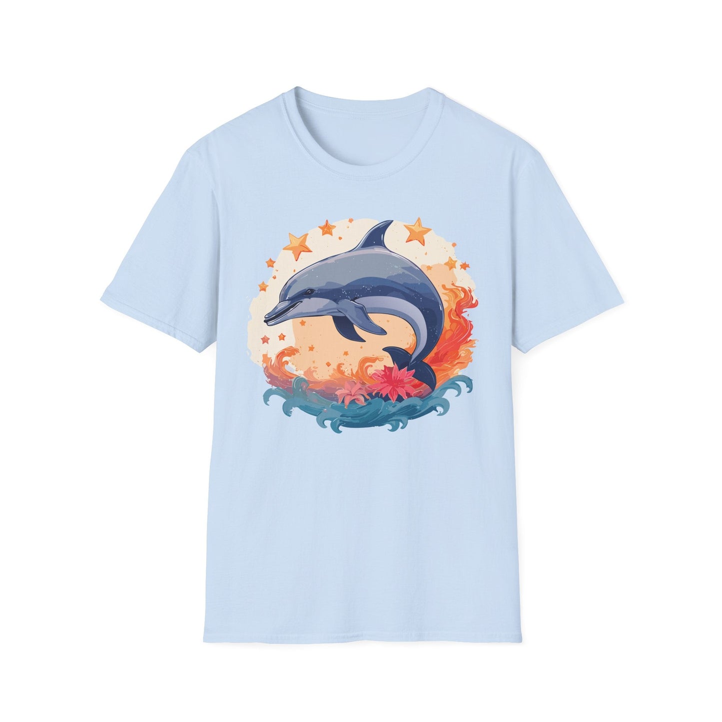 Dolphin Shirt Unisex Tee Gildan Softstyle 64000 100 Percent Ring Spun Cotton Comfort Wear
