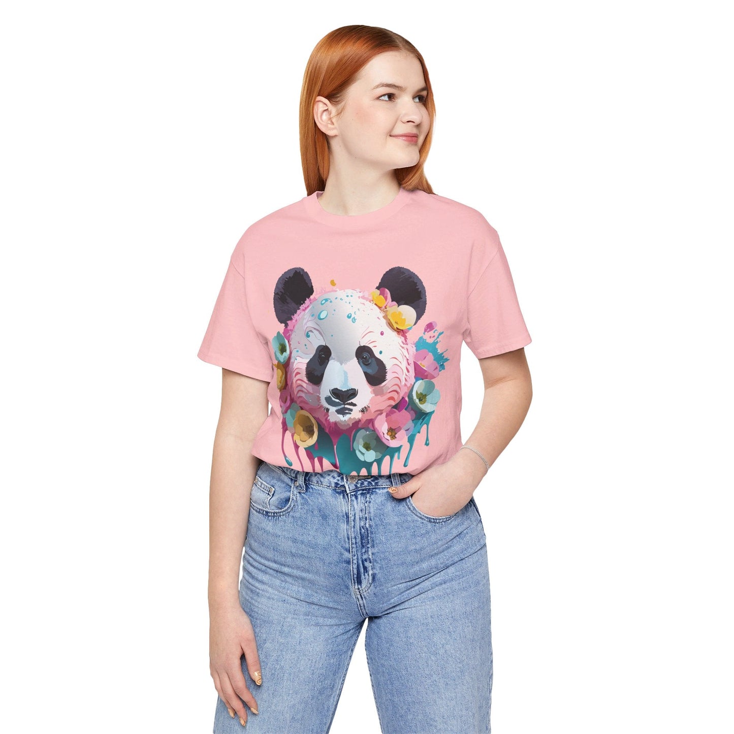 Panda Graphic Unisex 100 Cotton Vintage Art with Animal T-Shirt 6