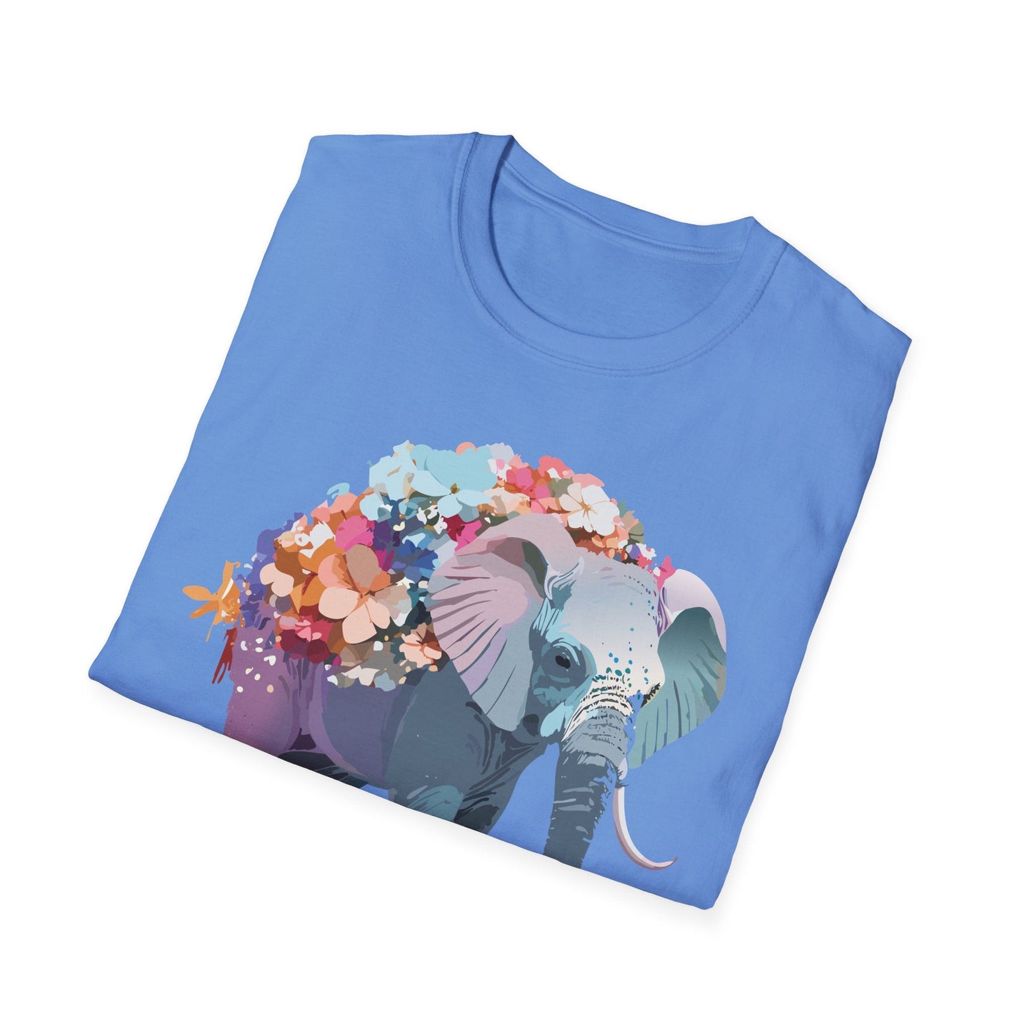 Elephant T Shirt Unisex Softstyle Tee 100 Percent Ring Spun Cotton Animal Design