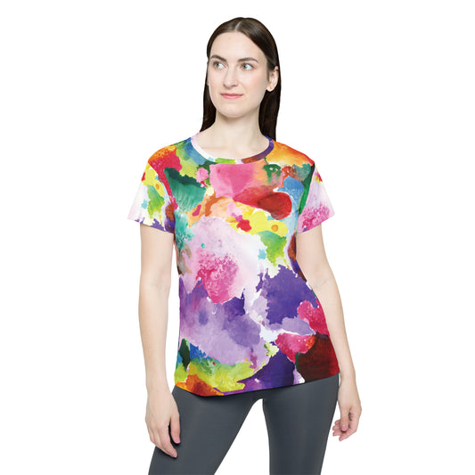 Poly Jersey Tee Shirt with abstract prints