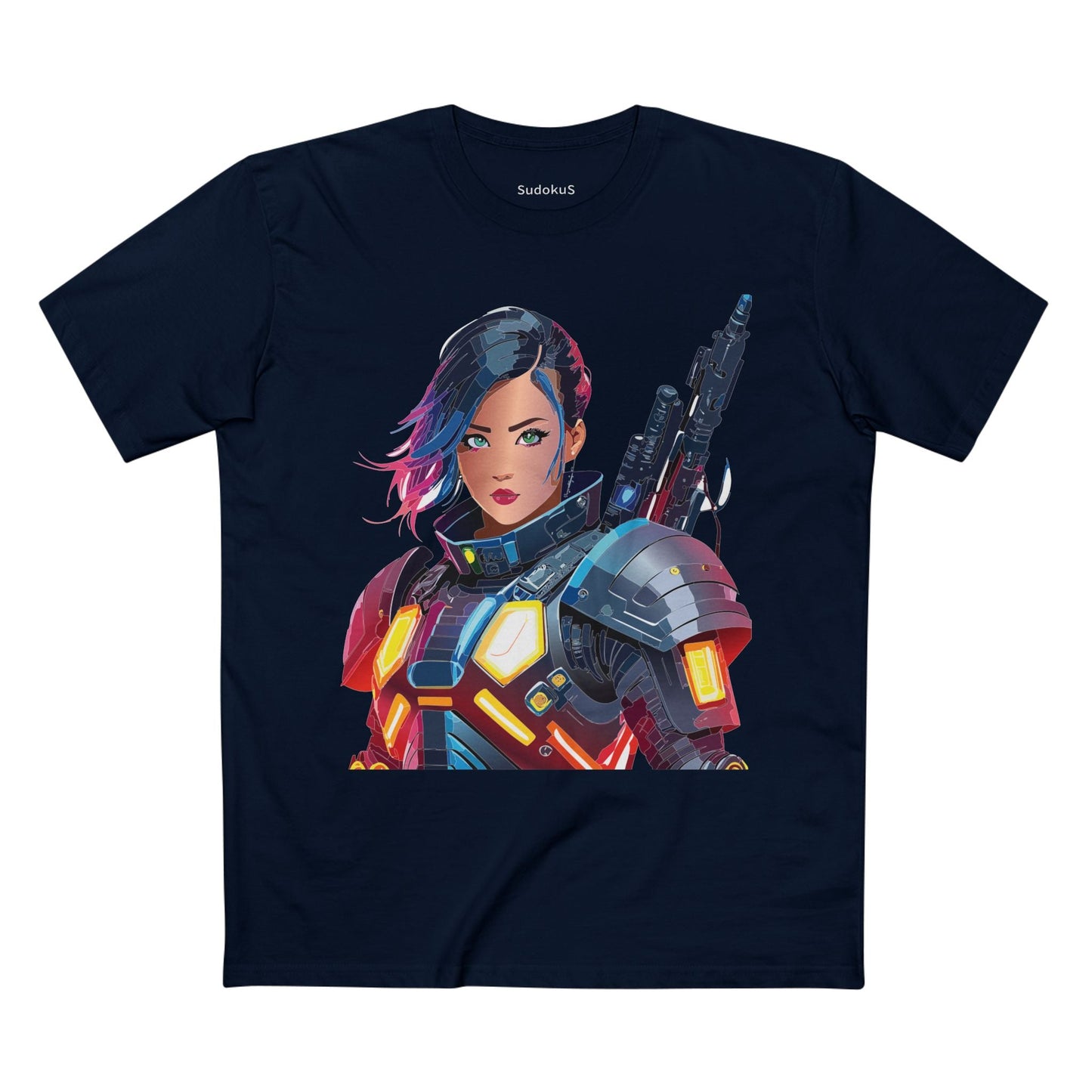 Army-woman Graphic Unisex 100 Cotton Staple Tee 14