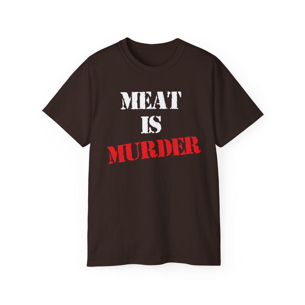 Meat Is Murder Tee | Bold Stencil Text Statement T-Shirt