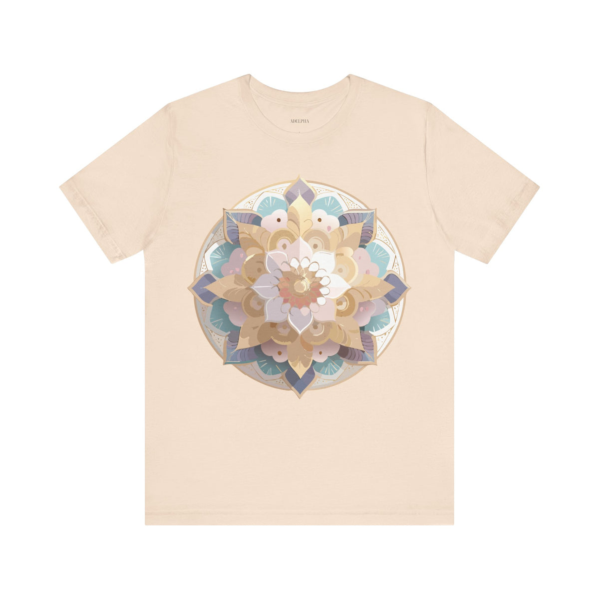 Mandala Graphic Unisex Cotton Bella+Canvas Tee with Floral Art Design d27