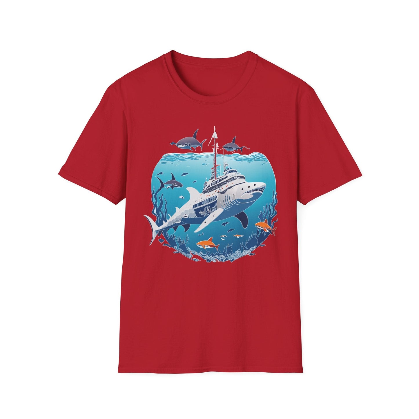 Ocean Tee Shirt Unisex Softstyle 64000 Ring Spun Cotton Art Design Tee For Everyday Comfort