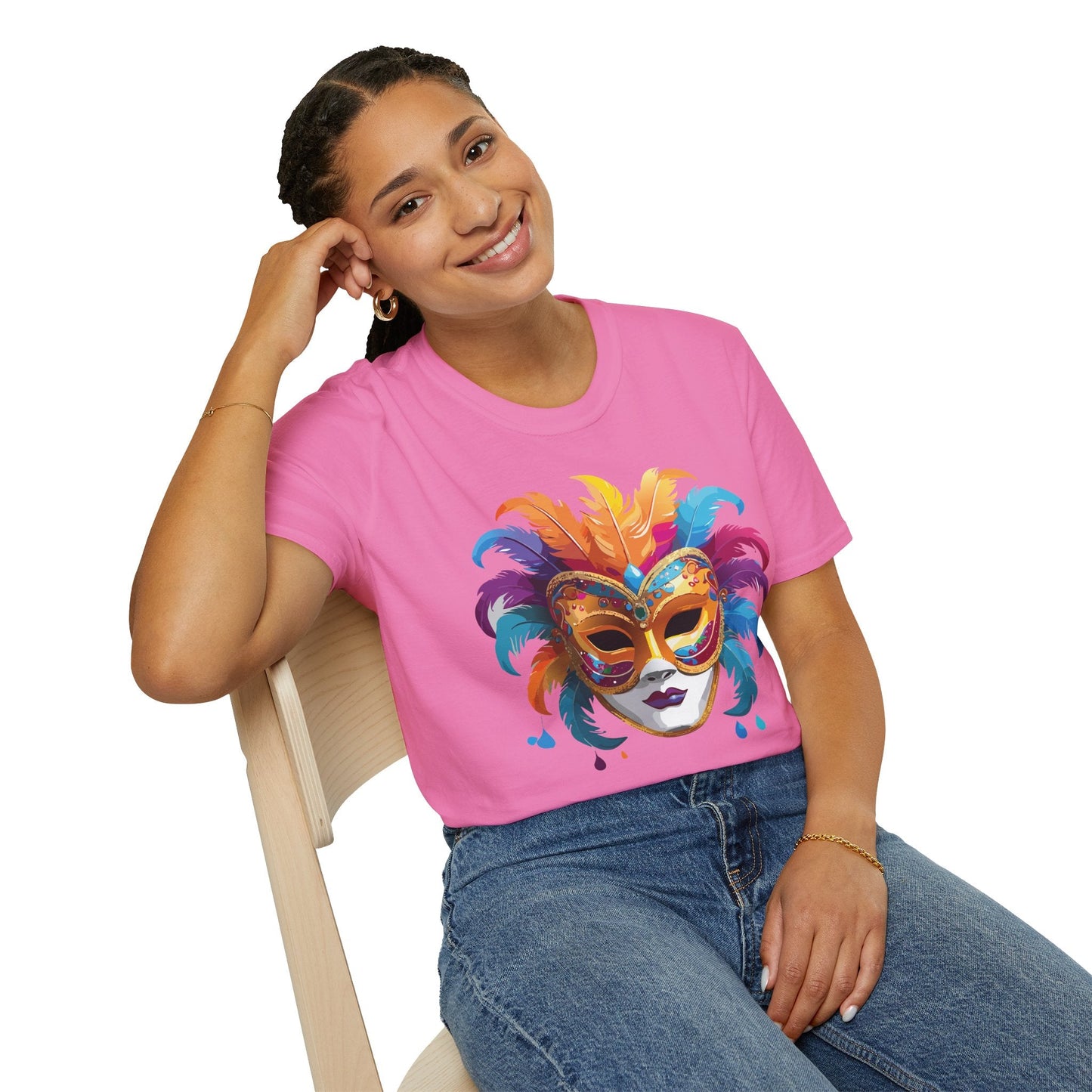 Mask Graphic Unisex Cotton Masquerade Design Artwork Tee 28