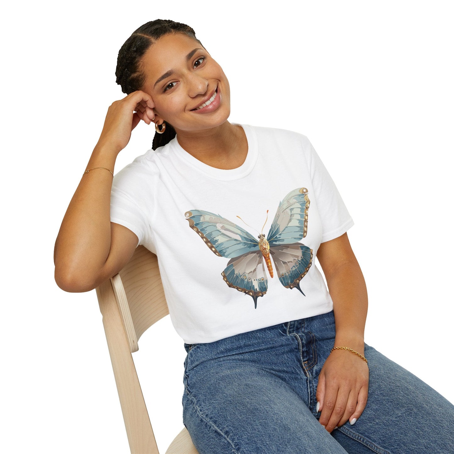Butterfly Emblem Shirt Unisex T Shirt Gildan Softstyle 64000 Monarch Print Cotton Tee Everyday
