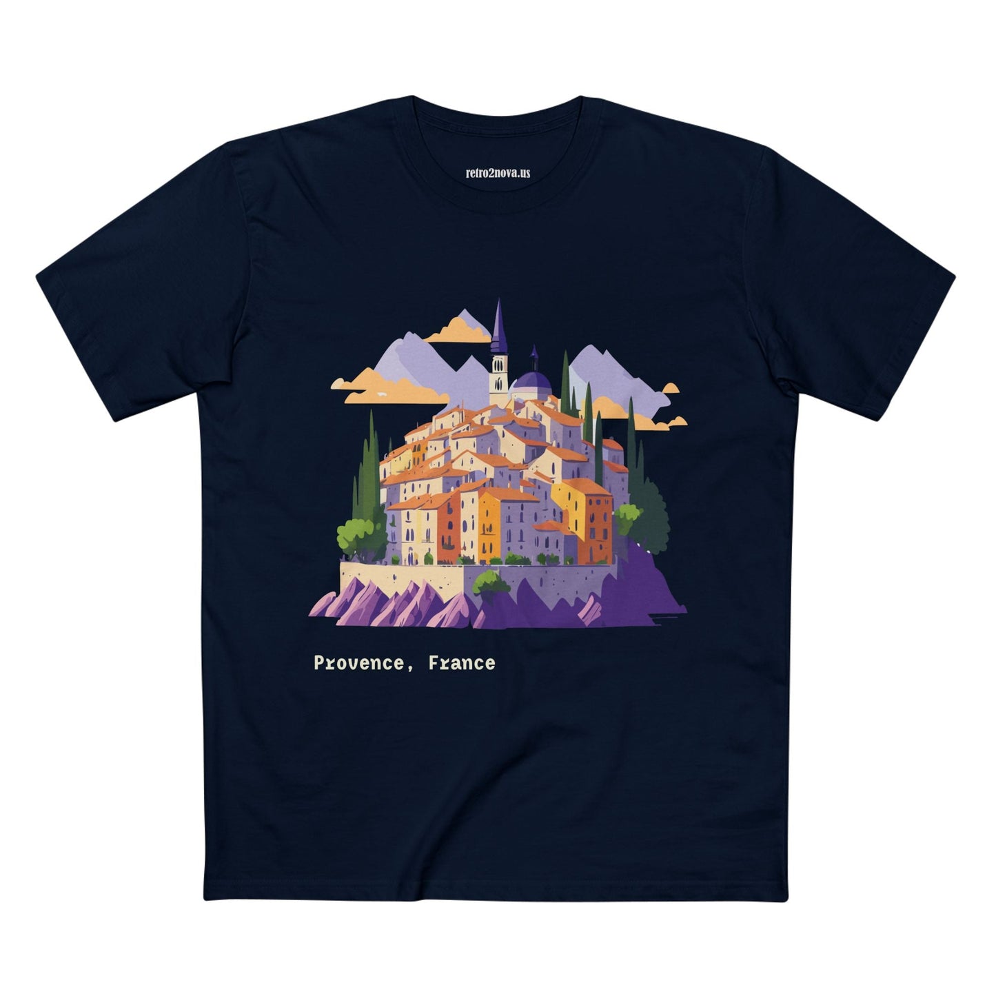 Provence Travel Shirt Unisex Premium Cotton Tee With Original Art By Retro2Nova TT66