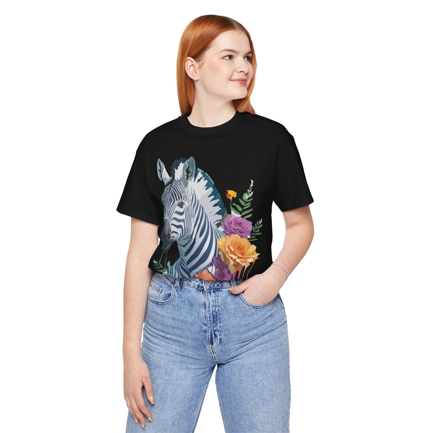 Zebra Graphic Unisex 100 Cotton Vintage Animal Art T-Shirt 4
