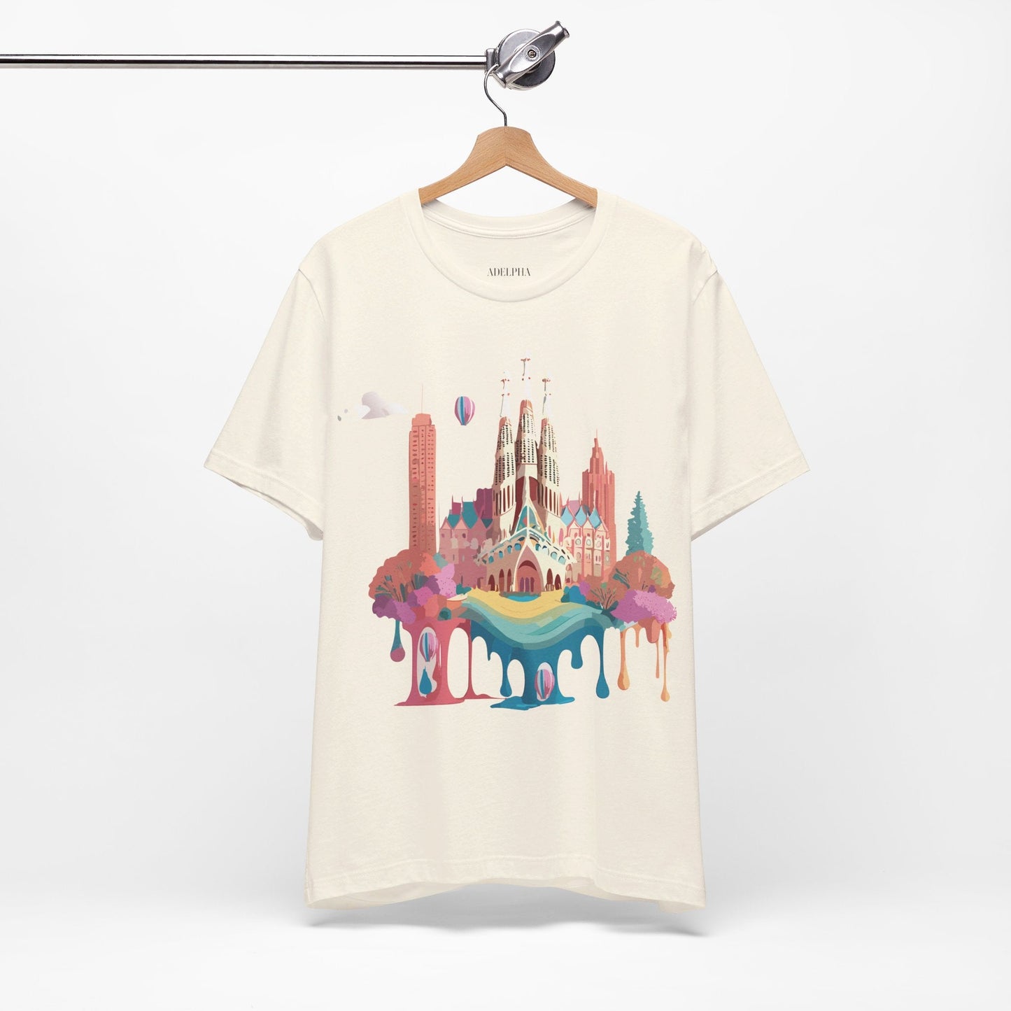Adelpha Graphic Tee Barcelona Style Unisex Jersey Short Sleeve Vintage Inspired Shirt Casual Wear