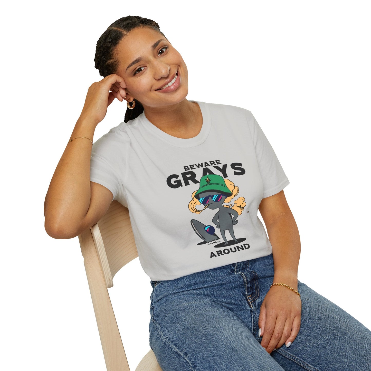 Funny Aliens UFO Graphic Unisex Cotton T-Shirt  18