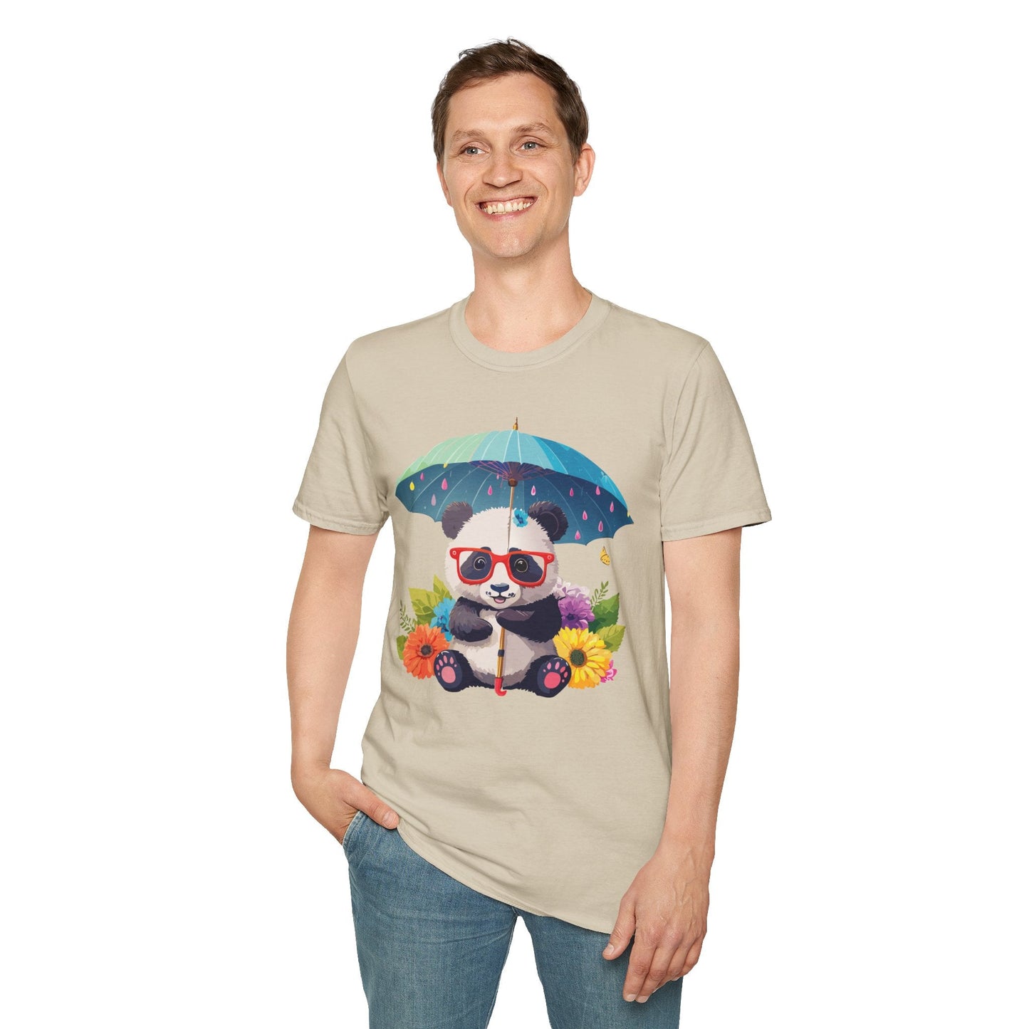 Panda Shirt Unisex Tee 100 Percent Ring Spun Cotton Softstyle Gildan 64000 Animal Print