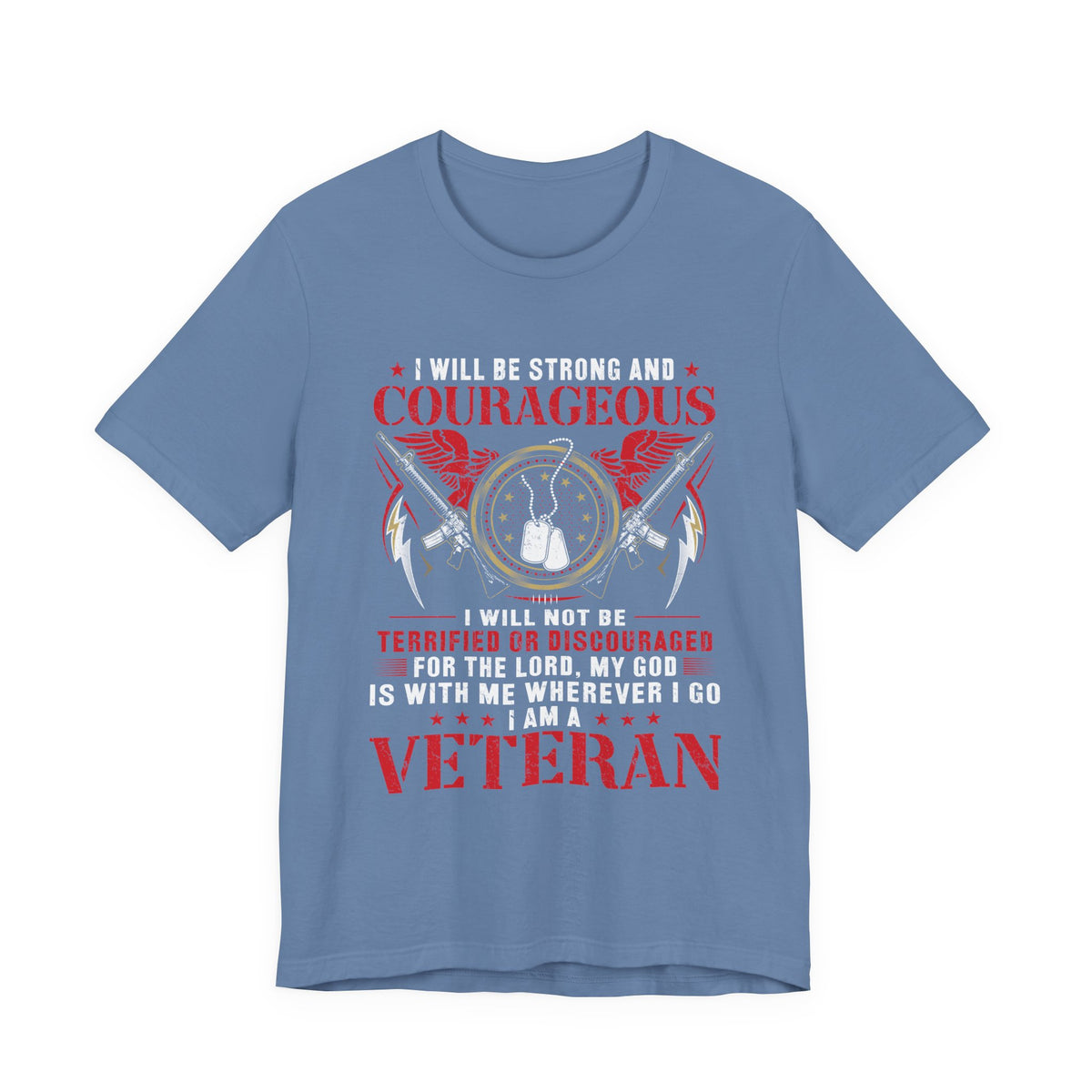 Courageous Veteran Prayer Tee Military Dog Tags Unisex Cotton T-Shirt v37