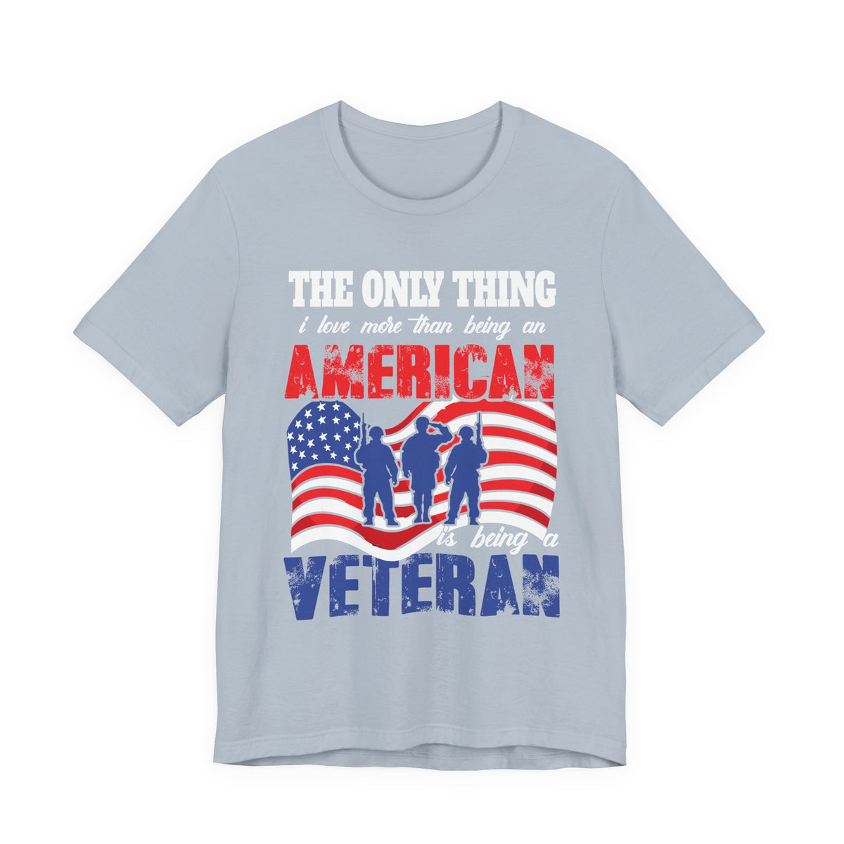 American Veteran silhouette flag T-Shirt Patriotic Veteran Unisex Cotton Tee v8