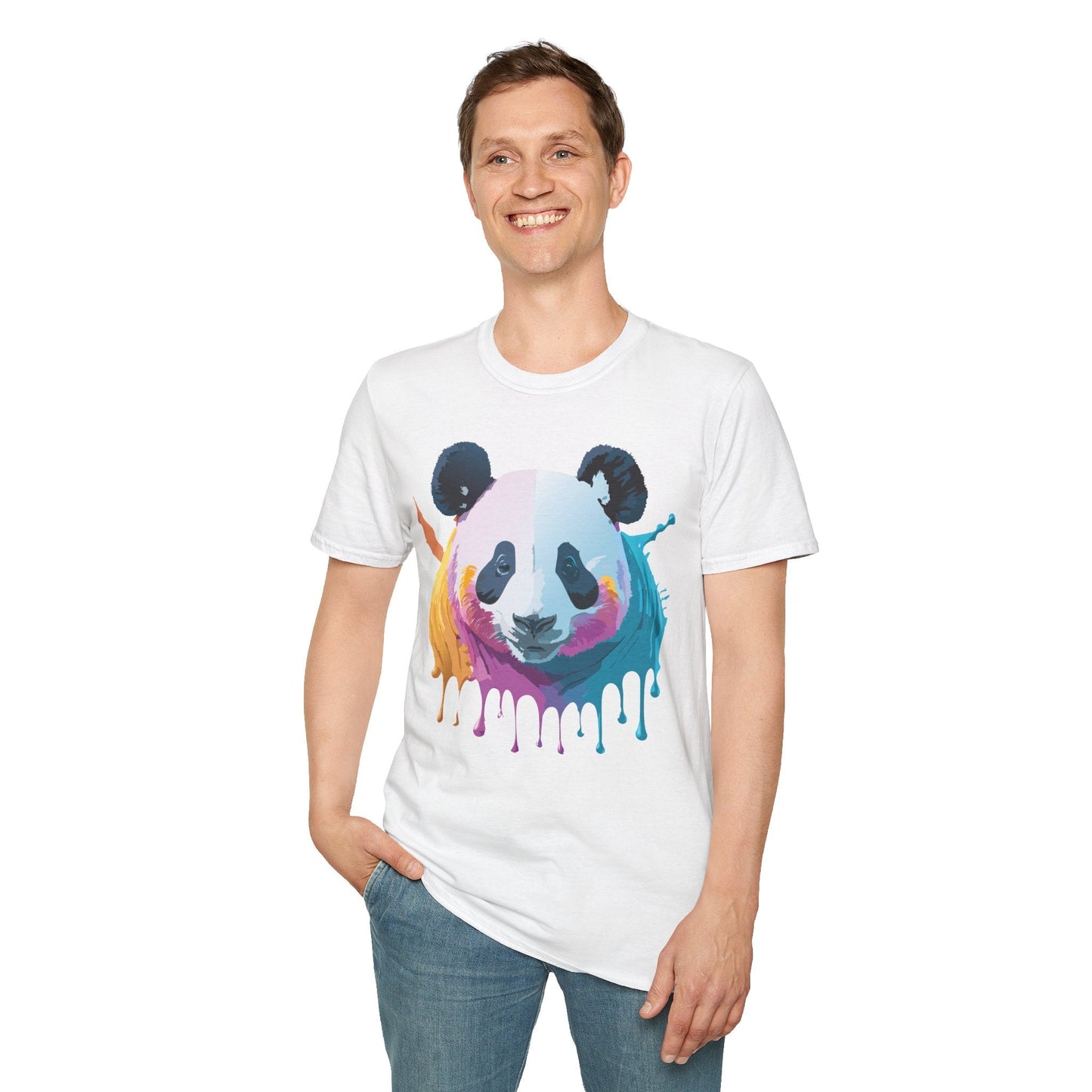Panda Shirt Unisex T Shirt Softstyle Gildan 64000 100 Percent Ring Spun Cotton Animal Tee